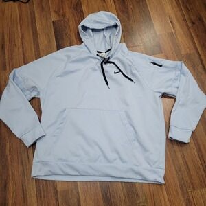 Nike Therma-FIT Hoodie Mens XXL Light Blue Fleece Pullover Sweatshirt DQ4842-412